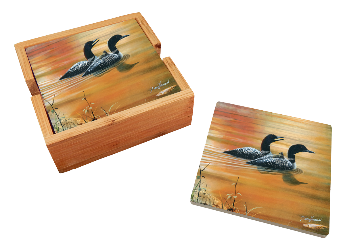 Family Outing 4 Piece Ceramic Coaster Set