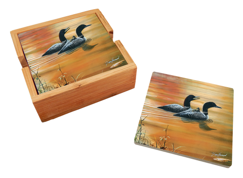 Family Outing 4 Piece Ceramic Coaster Set