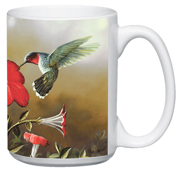 Ruby Throated Hummingbird Ceramic Mug